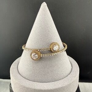 Rhinestone Wrap Bracelet Gold Tone‎ 7"